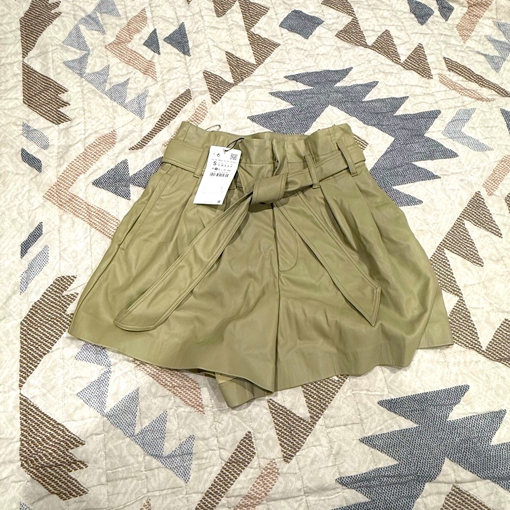 ZARA Faux Leather Shorts